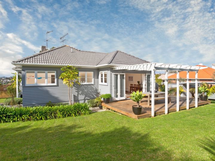 A stylish 1930s bungalow, a typical and popular feature of the Orakei area.